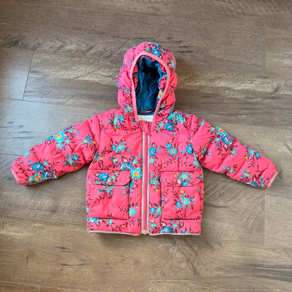 80cm Hanna Andersson Floral Puffer Coat